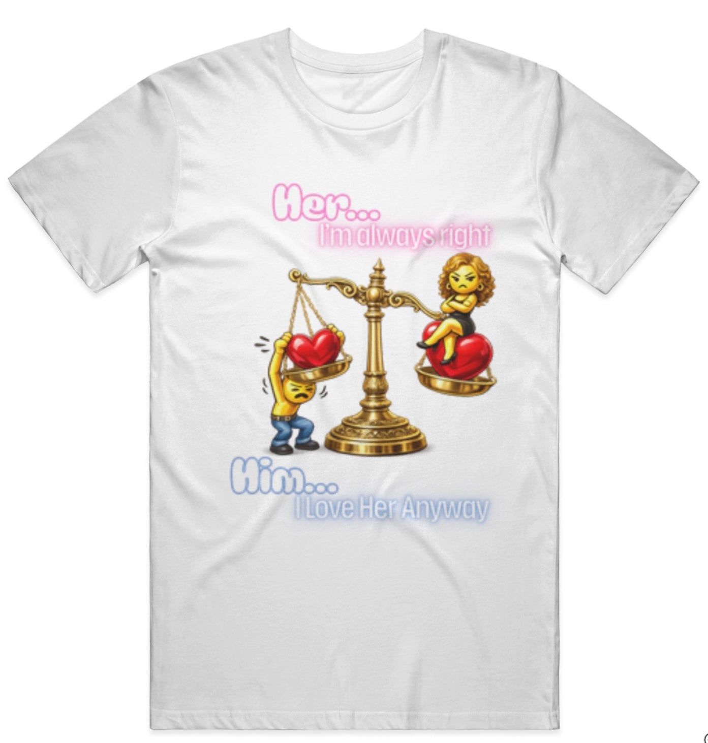 The Love Balance His & Her T Shirt (white)